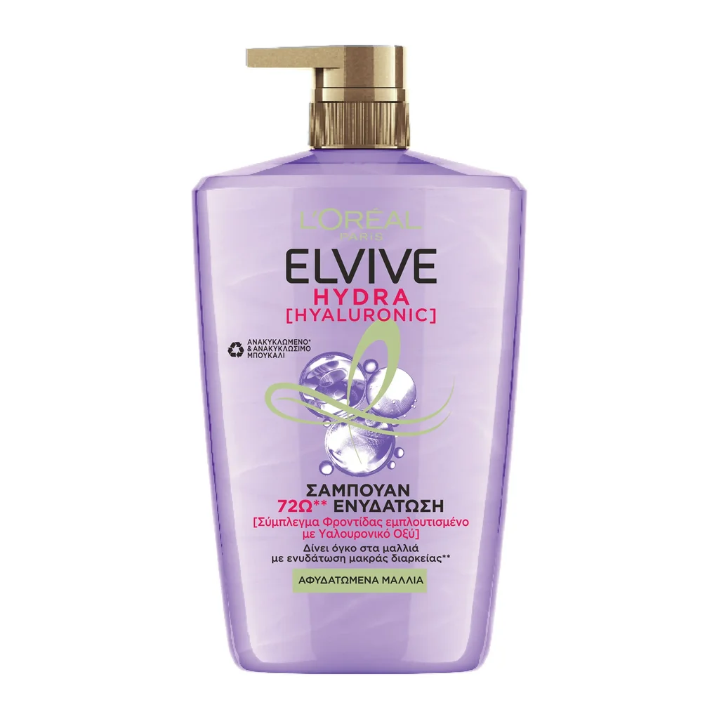 3600524099329_1 Elvive Hydra Hyaluronic Σαμπουάν Ενυδάτωσης 1000Ml - Image 1