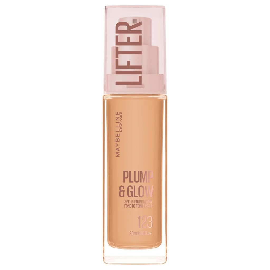 3600531716318_1 Maybelline Lifter Plump & Glow Foundation 123 - Image 1