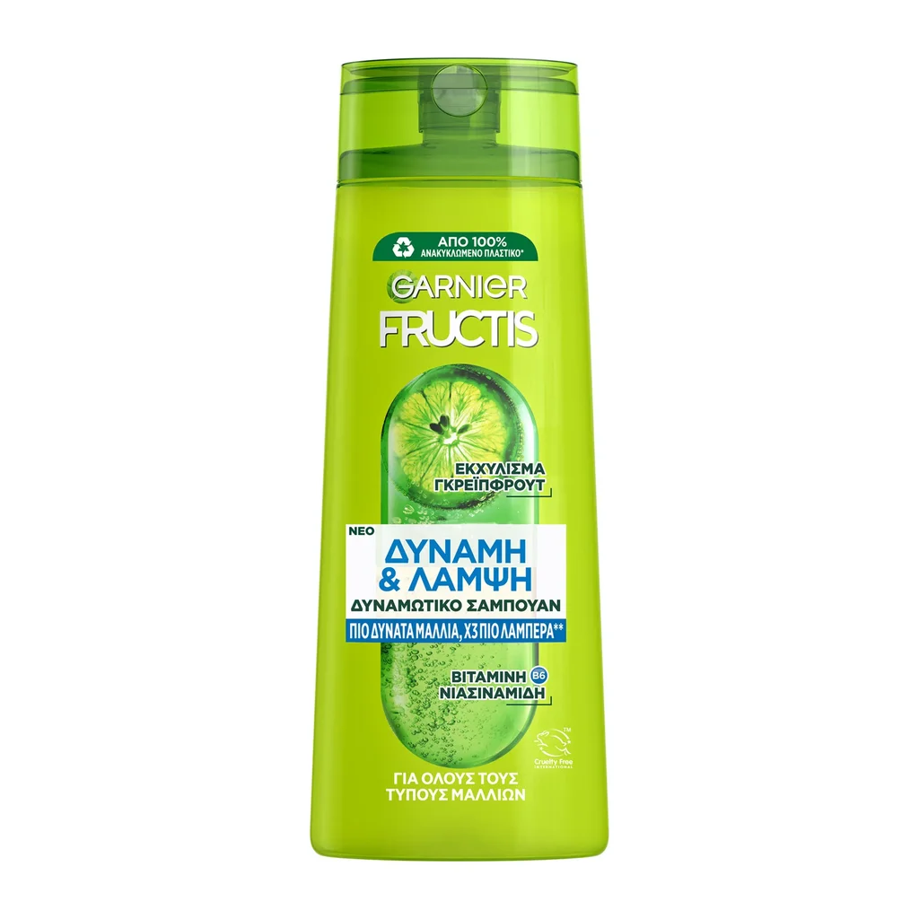 3600542038744_1 Fructis Δύναμη & Λάμψη Σαμπουάν Για Ενδυνάμωση των Κανονικών Μαλλιών 400Ml - Image 1