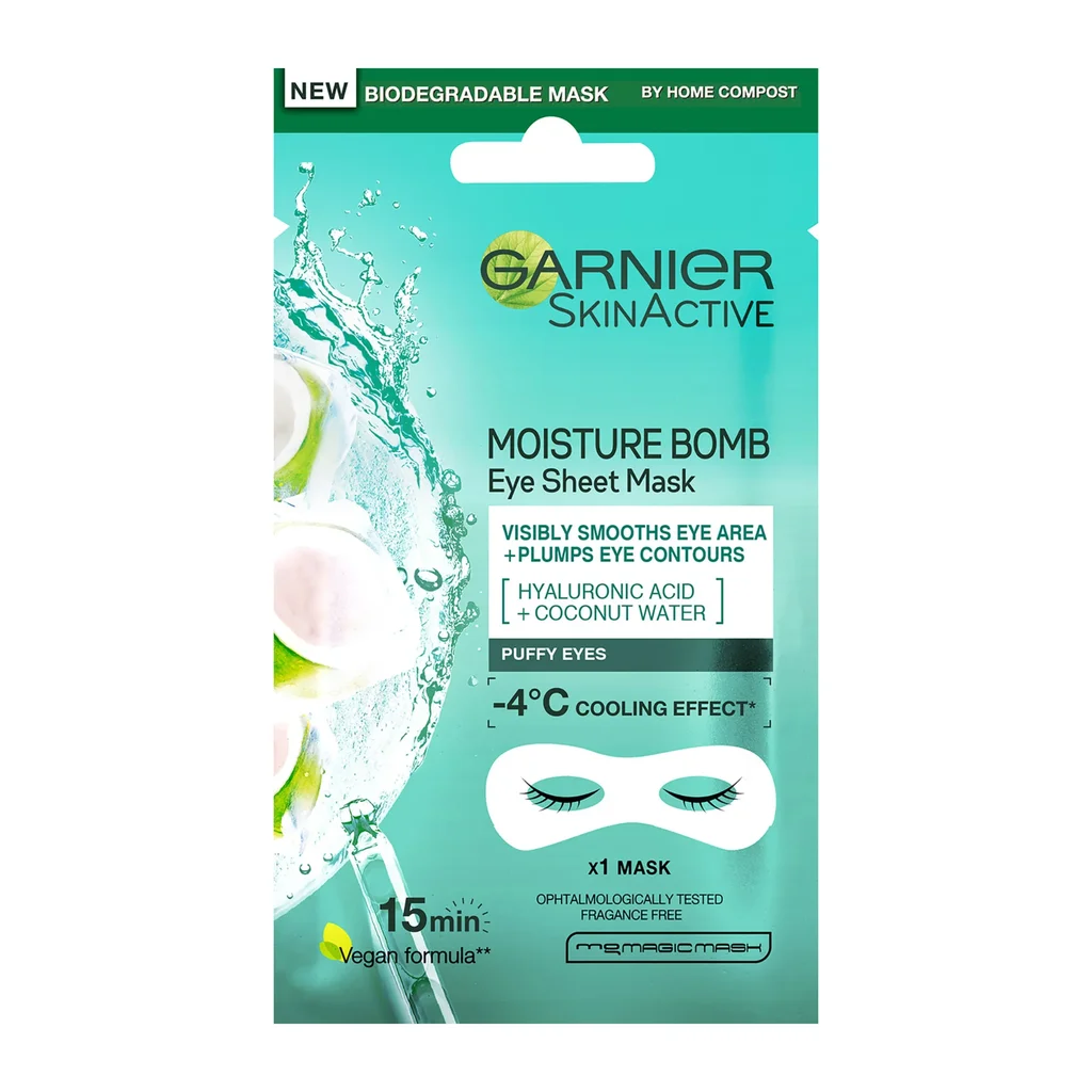 3600542154772_1 Garnier Skinactive Hyaluronic Acid And Coconut Water Μάσκα Ματιών Για Αντιγήρανση / Ενυδάτωση 2Τμχ 6Gr - Image 1