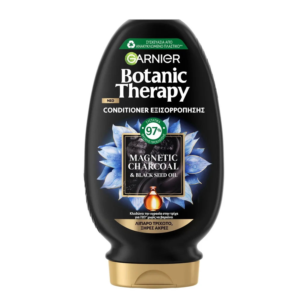 3600542521024_1 Botanic Therapy Magnetic Charcoal Conditioner Με Ενεργό Άνθρακα & Έλαιο Μαύρου Κυμίνου 200Ml - Image 1