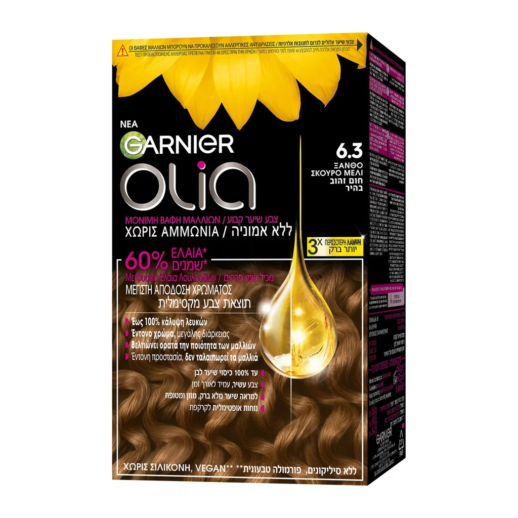 3600542591621_1 Olia Μόνιμη Βαφή Μαλλιών Χωρίς Αμμωνία No 6.3 Ξανθό Σκούρο Μελί - Image 1
