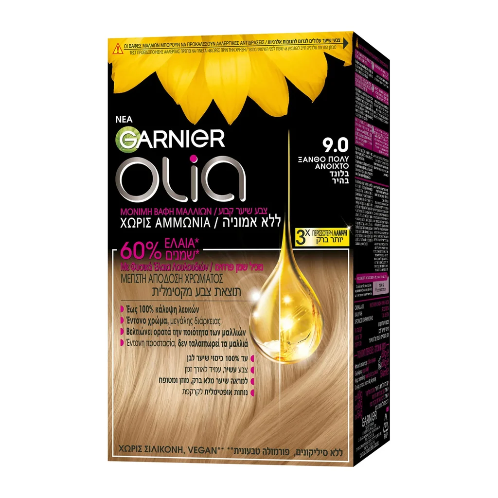 3600542591669_1 Olia Μόνιμη Βαφή Μαλλιών Χωρίς Αμμωνία No 9.0 Ξανθό πολύ Ανοικτό - Image 1