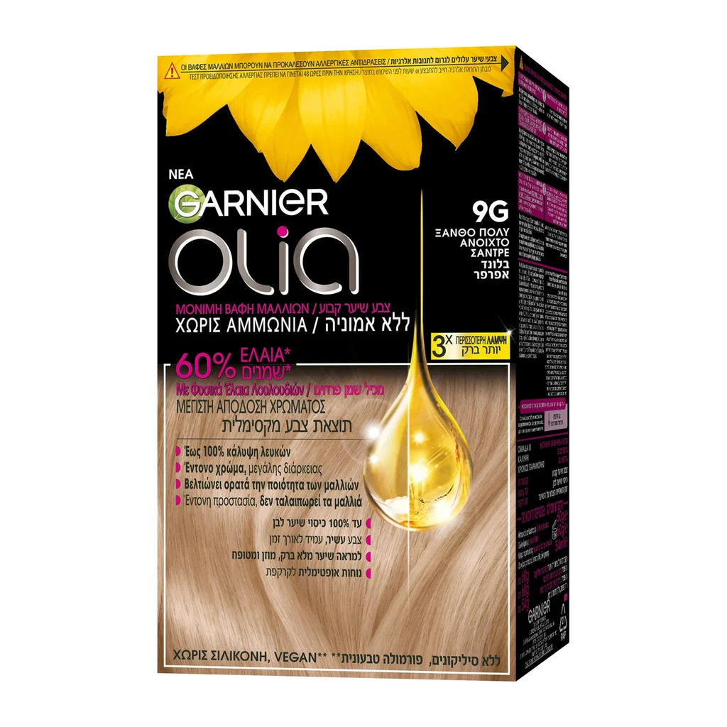 3600542601726_1 Olia Μόνιμη Βαφή Μαλλιών Χωρίς Αμμωνία No 9G Ξανθό πολύ Ανοικτό Σαντρέ - Image 1