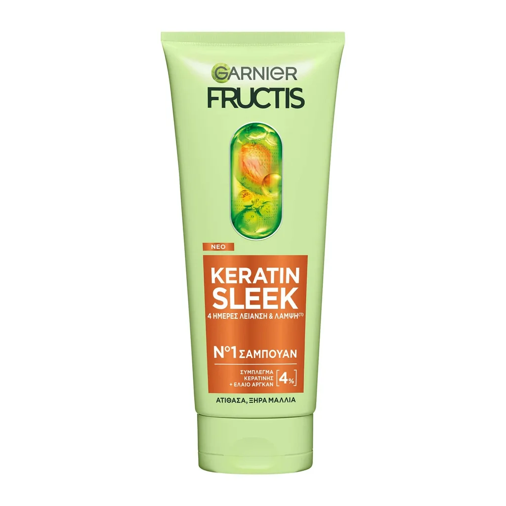3600542638937_1 Fructis Keratin Sleek Σαμπουάν Λείανσης & Λάμψης 200Ml - Image 1